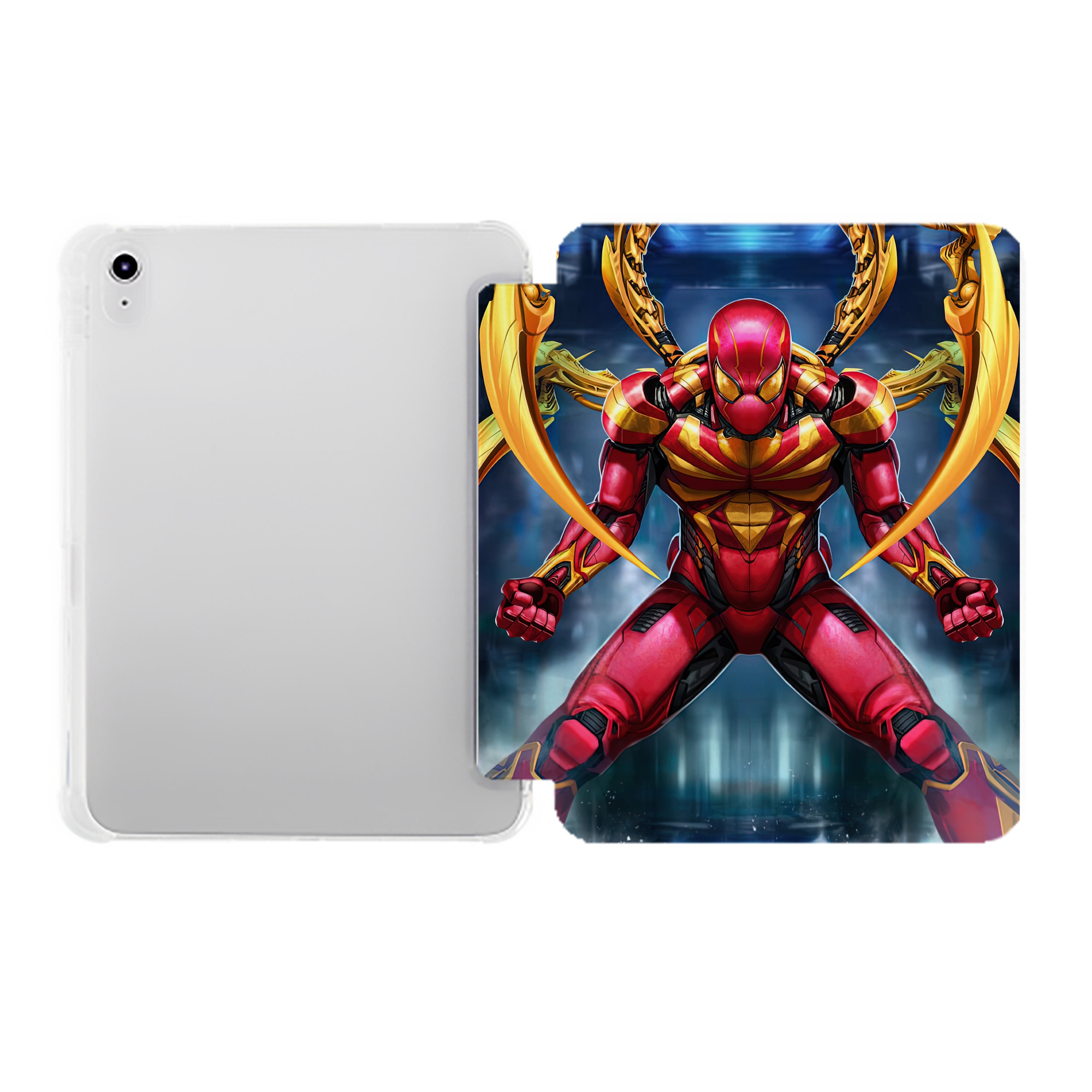 （画像用） Spider Man スパイダーマン IPad ケース ペン収納付き 三つ折りスタンド PUレザー×シリコン 対応機種9.5/10.5/10.9インチ